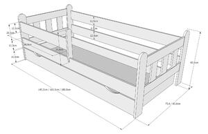 BabyBeds Dětská postel STAS Velikost postele: 180x80 cm, Barevné provedení: Dub, Úložný prostor: Ne, bez úložného prostoru