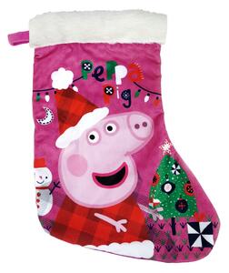 2163 Vánoční Punčocha Peppa Pig Cosy corner 42 cm Polyester