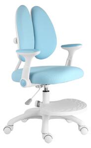 Dětská rostoucí židle SPLIT — látka, bílá / modrá