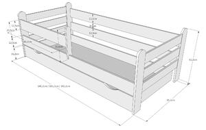 BabyBeds Dětská postel RYSIO Velikost postele: 160x80 cm, Barevné provedení: Šedá, Úložný prostor: Ne, bez úložného prostoru