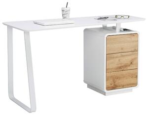 PSACÍ STŮL, bílá, barvy dubu, 140/44-60/76 cm Xora - Kancelářské stoly