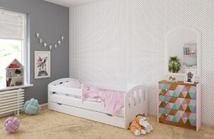 BabyBeds Dětská postel FIFI Velikost postele: 180x80 cm, Barevné provedení: Bílá, Úložný prostor: Ano, s úložným prostorem