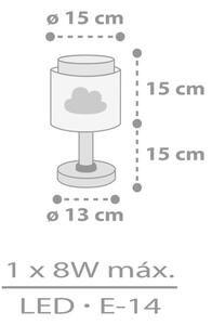 Dalber 76011E - Dětská lampička BABY DREAMS 1xE14/8W/230V šedá