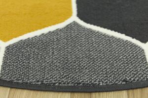 Kulatý koberec LUNA 503833/89925 šedý hořčicový Rozměr: průměr 140 cm
