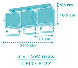 Dalber 63353 - Dětské stropní svítidlo ROCKET 3xE27/15W/230V