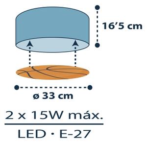 Dalber 41746 - Dětské stropní svítidlo BASKET 2xE27/15W/230V