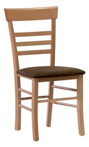 Židle SIENA s čalouněným sedákem Odstín: Olše, Látky: MICROFIBRA camel 129