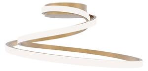 Luce Ambiente Design LED stropní svítidlo COASTER, zlatá barva, délka 50 cm kov,, Mosaz / zlato, Obývací pokoj / jídelna, Hliník, Moderní