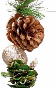 BigBuy Christmas Vánoční řetěz Zlatá Přírodní Plastické Foam Ananasy 150 cm