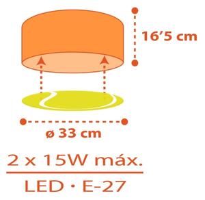 Dalber 41756 - Dětské stropní svítidlo TENNIS 2xE27/15W/230V