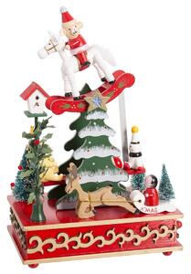 2249 Vánoční ozdoba Vícebarevný Dřevo Houpací židle 12 x 17 x 26 cm