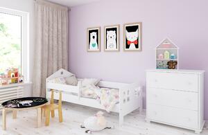 BabyBeds Dětská postel POLA Velikost postele: 160x80 cm, Barevné provedení: Bílá, Úložný prostor: Ne, bez úložného prostoru