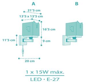 Dalber 64389 - Dětské nástěnné svítidlo LITTLE DRAGON 1xE27/15W/230V