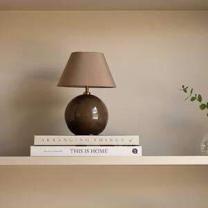 Globen Lighting stolní lampa na baterie IRIS, hnědá, výška 23 cm, stmívatelný, Hnědá / rez, Obývací pokoj / jídelna, Textil / tkanina / hedvábí, Skandinávský