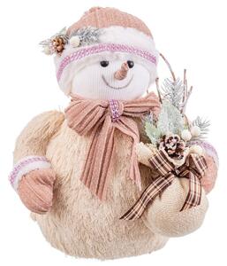 2249 Vánoční ozdoba Vícebarevný Plastické Polyfoam materiál Sněhová panenka 25 x 20 x 32 cm