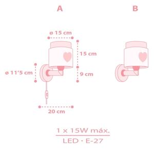 Dalber 76019S - Dětské nástěnné svítidlo BABY DREAMS 1xE27/15W/230V růžová