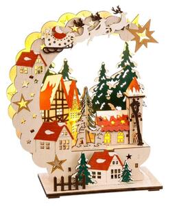 BigBuy Christmas Vánoční ozdoba Vícebarevný Přírodní Dřevo 19 x 8 x 22 cm