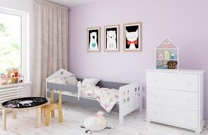 BabyBeds Dětská postel POLA Velikost postele: 160x80 cm, Barevné provedení: Šedá, Úložný prostor: Ne, bez úložného prostoru
