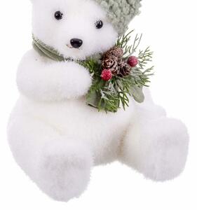 BigBuy Christmas Vánoční ozdoba Bílý Vícebarevný Plastické Polyfoam materiál Medvěd 18 x 18 x 22 cm