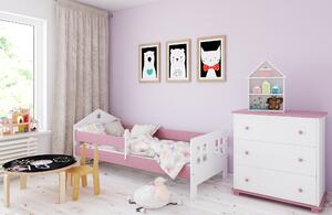 BabyBeds Dětská postel POLA Velikost postele: 160x80 cm, Barevné provedení: Růžová, Úložný prostor: Ne, bez úložného prostoru