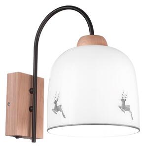 Kolarz A1352.61.Gr.100- Nástěnná lampa NONNA 1xE27/60W/230V jeleni dub/bílá/šedá