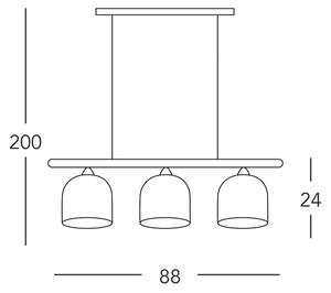 Kolarz A1352.83.W - Lustr na lanku NONNA 3xE27/60W/230V dub/bílá