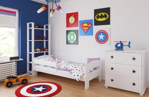 BabyBeds Dětská postel ADAS Velikost postele: 160x80 cm, Barevné provedení: Bílá, Úložný prostor: Ne, bez úložného prostoru