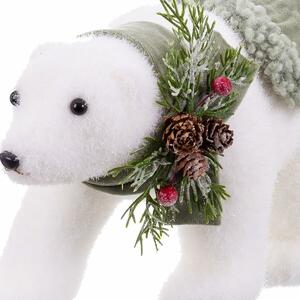 BigBuy Christmas Vánoční ozdoba Bílý Vícebarevný Plastické Polyfoam materiál Medvěd 13 x 32 x 15 cm