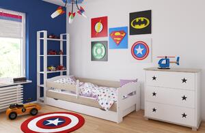 BabyBeds Dětská postel ADAS Velikost postele: 160x80 cm, Barevné provedení: Bílá, Úložný prostor: Ano, s úložným prostorem