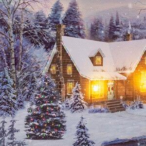 BigBuy Christmas Malba Vánoce Vícebarevný Dřevo Plátno 20 x 15 x 1,8 cm