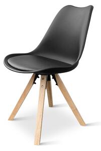 Dřevěný jídelní set ZAHA bílý + 4x židle Gina černá
