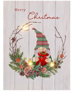 BigBuy Christmas Malba Vánoce Vícebarevný Dřevo Plátno 30 x 40 x 1,8 cm