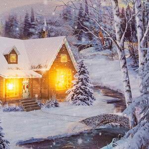 BigBuy Christmas Malba Vánoce Vícebarevný Dřevo Plátno 20 x 15 x 1,8 cm