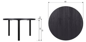 Konferenční stolek LAUT černá Ø60cm WOOOD