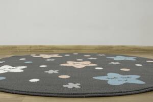 Kulatý dětský koberec Luna Kids 534452/95811 Hvězdy šedý modrý růžový Rozměr: průměr 120 cm
