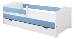 BabyBeds Dětská postel EMMA srdíčka Velikost postele: 160x80 cm, Barevné provedení: Modrá, Úložný prostor: Ano, s úložným prostorem