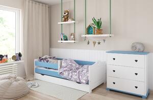 BabyBeds Dětská postel EMMA srdíčka Velikost postele: 160x80 cm, Barevné provedení: Olše, Úložný prostor: Ano, s úložným prostorem