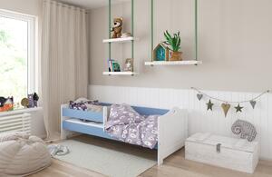 BabyBeds Dětská postel EMMA srdíčka Velikost postele: 180x80 cm, Barevné provedení: Modrá, Úložný prostor: Ne, bez úložného prostoru