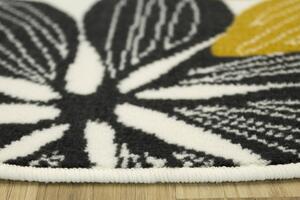 Balta Kulatý koberec LUNA 501619/89935 Květy krémový žlutý Rozměr: průměr 120 cm