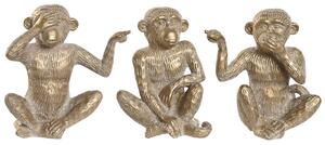 Dekorativní postava Home ESPRIT Zlatá Opice Tropické 14 x 10 x 14 cm (3 kusů)