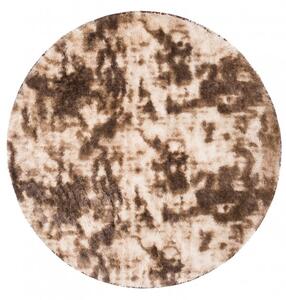 Makro Abra Kulatý koberec moderní SILK DYED jemný měkký lehký hnědý Rozměr: průměr 100 cm