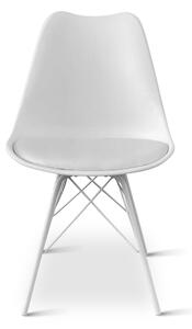 Dřevěný jídelní set ZAHA dekor dub + 6x židle Eco bílá