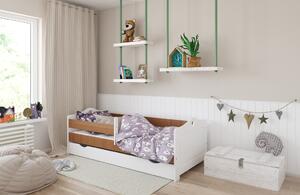 BabyBeds Dětská postel EMMA srdíčka Velikost postele: 180x80 cm, Barevné provedení: Olše, Úložný prostor: Ano, s úložným prostorem