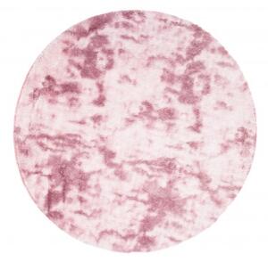 Makro Abra Kulatý koberec moderní SILK DYED jemný měkký lehký růžový Rozměr: průměr 130 cm