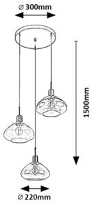 Rabalux 72023 - Lustr na lanku DVORA 3xE27/40W/230V