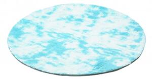 Makro Abra Kulatý koberec moderní SILK DYED jemný měkký lehký modrý Rozměr: průměr 80 cm