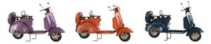 Dekorativní postava Home ESPRIT Motorka Modrý Oranžový Fialová Vintage 26 x 10 x 17 cm (3 kusů)
