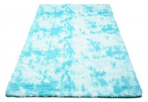 Makro Abra Kusový koberec moderní SILK DYED jemný měkký lehký modrý Rozměr: 80x150 cm