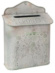 Šedá vintage poštovní schránka – 26x10x35 cm