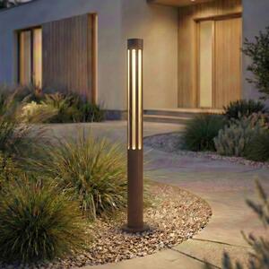 Lindby LED osvětlení cesty Fjorya, výška 60 cm, hnědé, IP65, Hnědá / rez, Hliník, Moderní